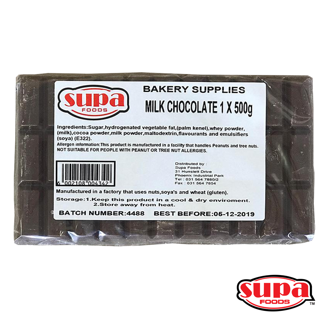 A 500g milk chocolate slab 