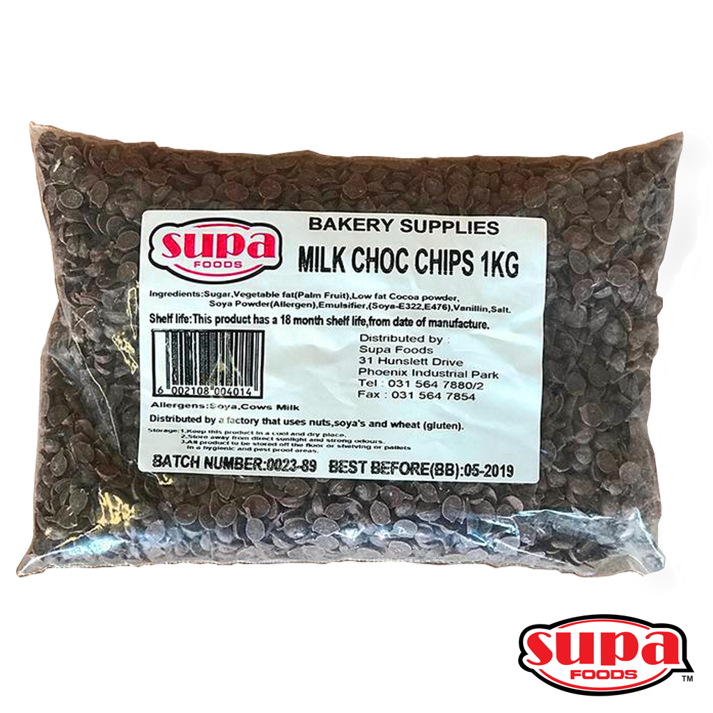 A 1kg bag of milk chocolate chips 